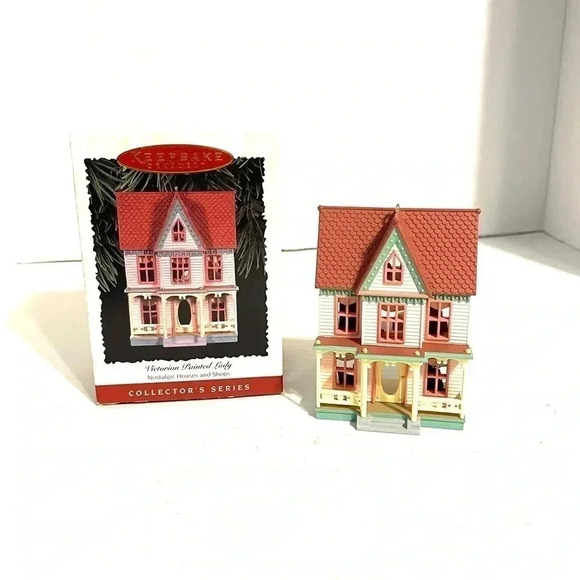 Hallmark 1996 Ornament Victorian Painted Lady #13 Nostalgic Houses And Shops - Picture 1 of 9